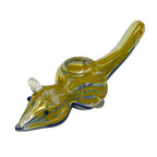 Vintage Heavy Glass Mouse Figurine Yellow Marble Art Glass Animal Collectible Glass Figurines by TheVoyageBird