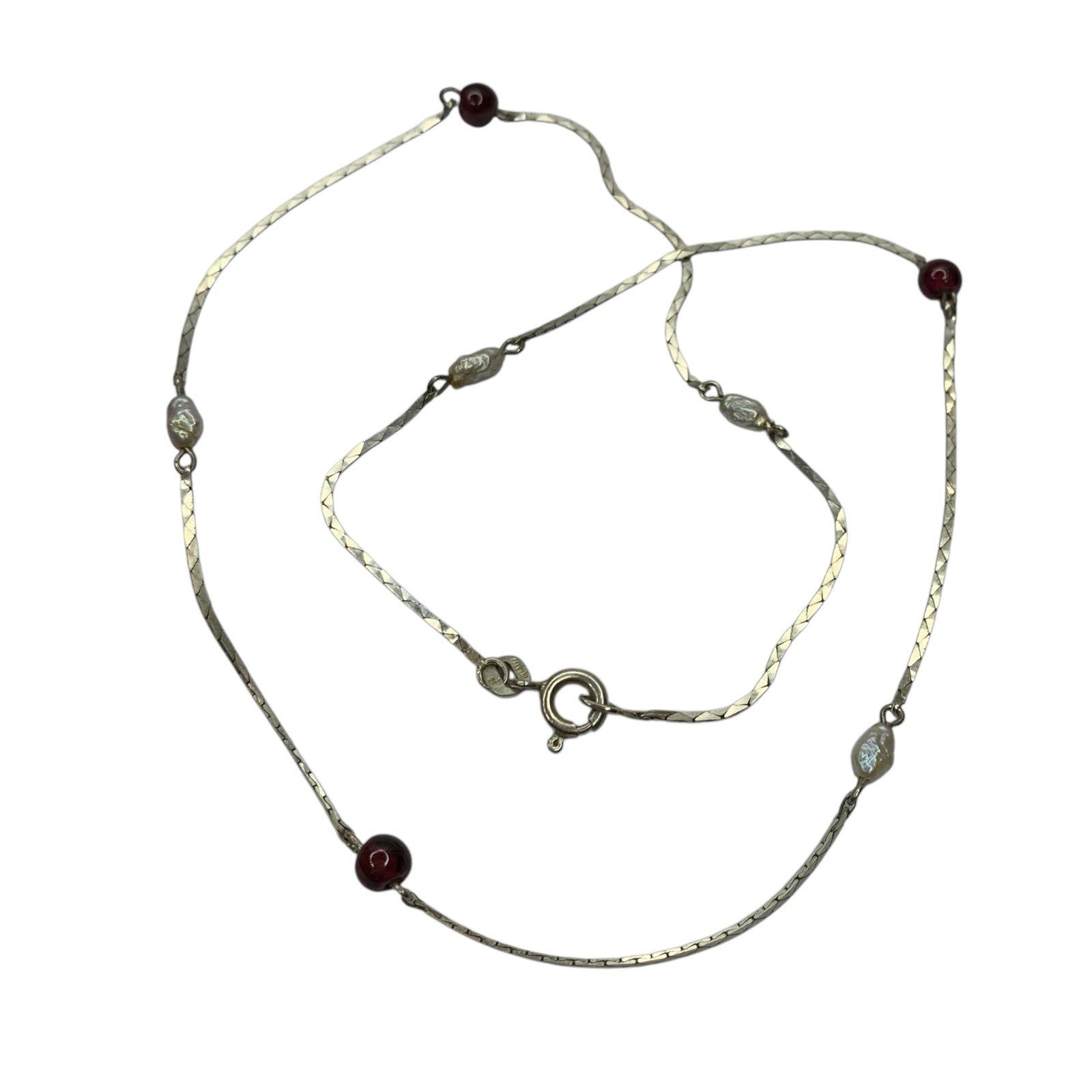 Vintage Italian Caleari 925 Sterling Silver Necklace Small Stone Detail Jeweller Gemstone by TheVoyageBird