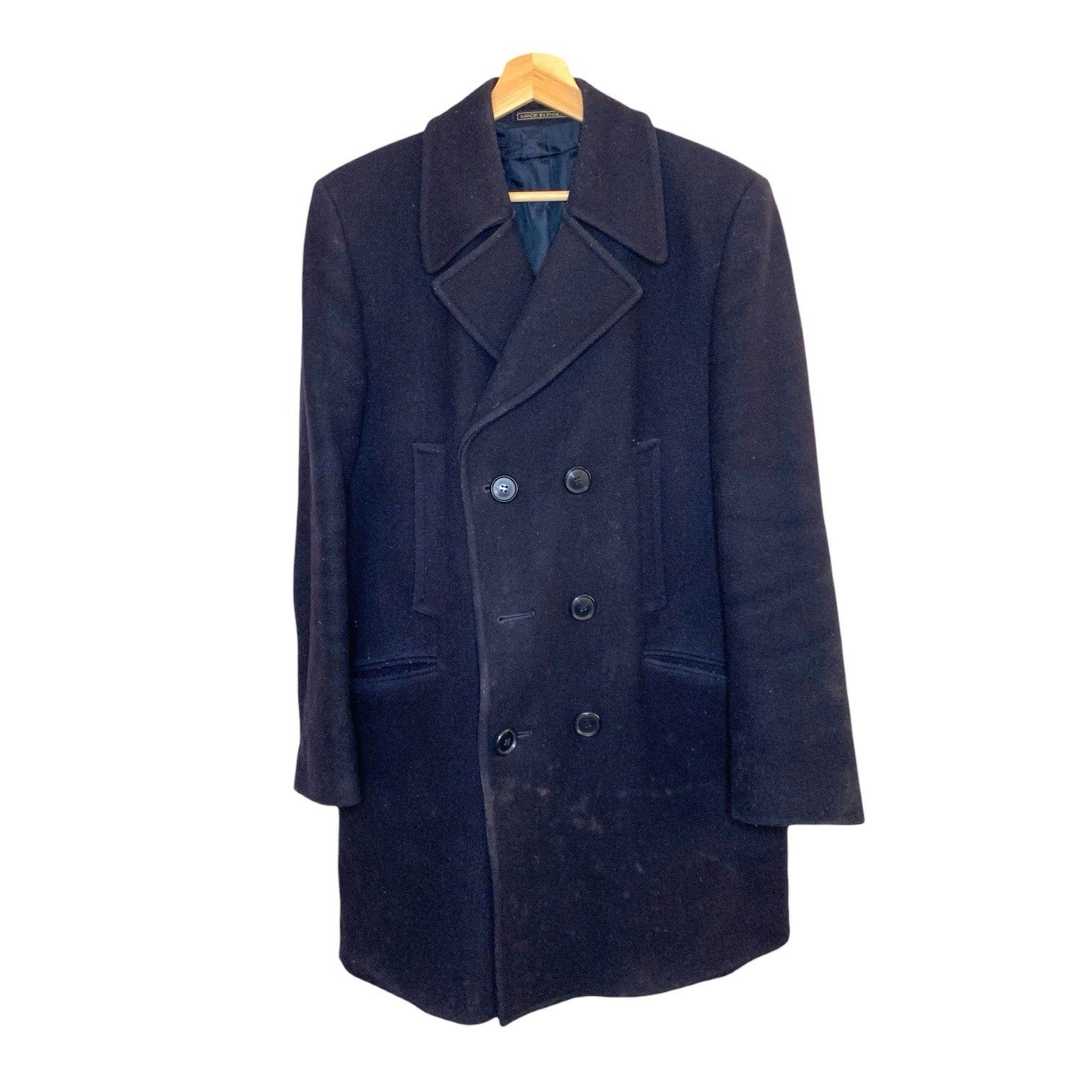 Vintage KINDLER Navy Wool Double Breasted Overcoat Size Large / 16 - England Coats, Jackets & Waistcoats by TheVoyageBird