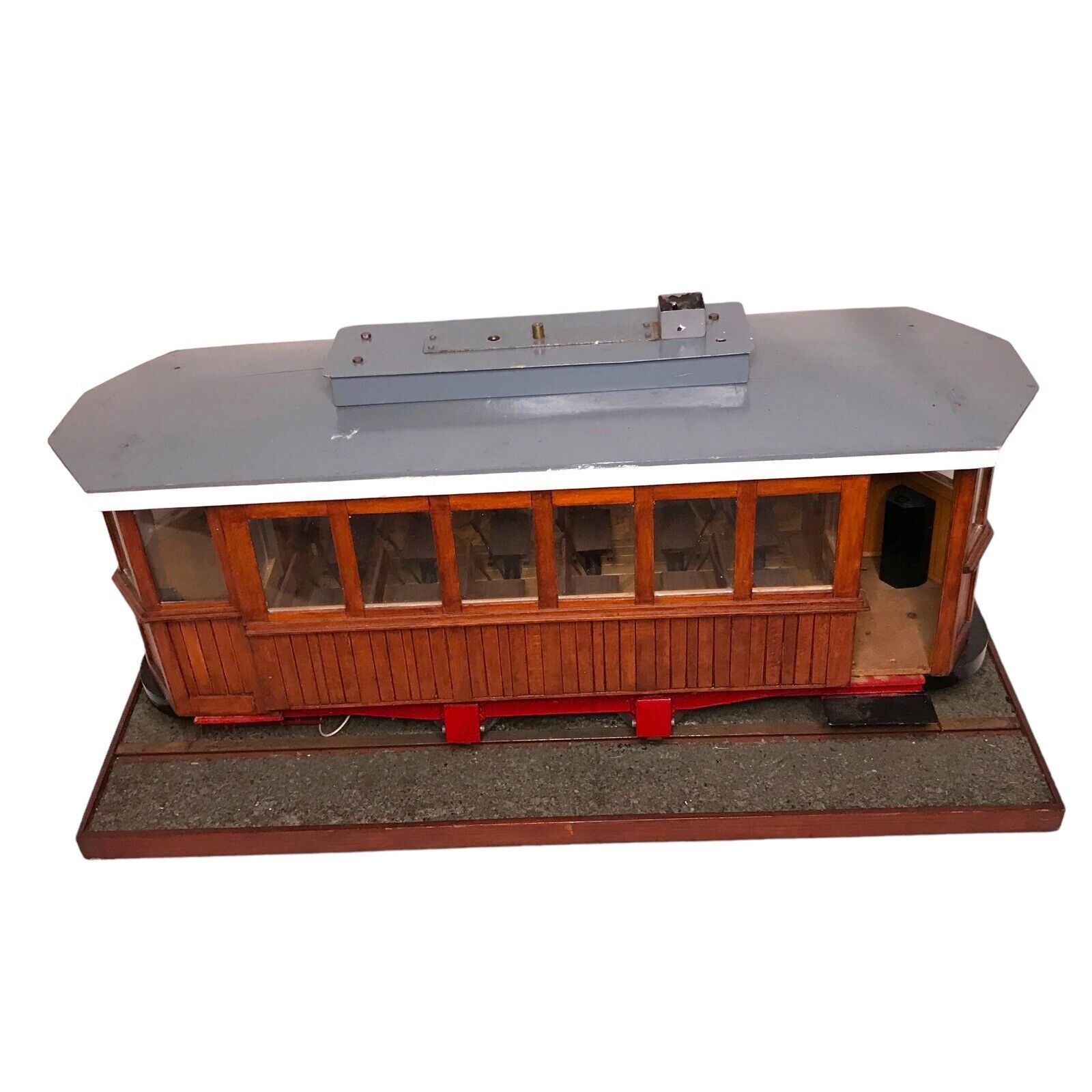 Vintage Large Scale Working Wooden Tram Model – 110mm Gauge, Handcrafted, Rare Sculptures & Figurines by TheVoyageBird