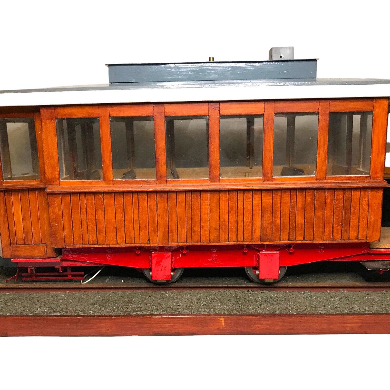 Vintage Large Scale Working Wooden Tram Model – 110mm Gauge, Handcrafted, Rare Sculptures & Figurines by TheVoyageBird