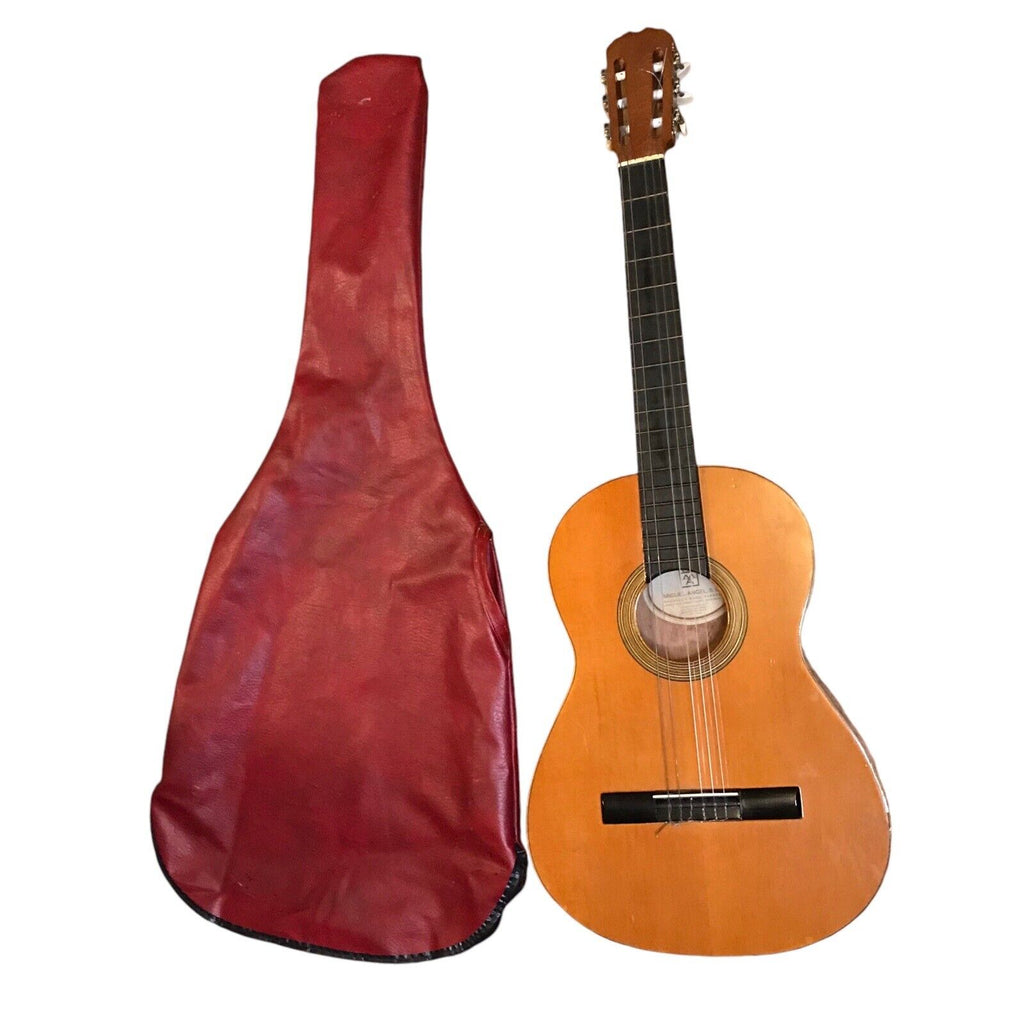 Vintage Miguel Ángel Acoustic Flamenco Guitar | Made in Spain | Red Leather Pouch | 1970s-80s Acoustic Guitars by TheVoyageBird