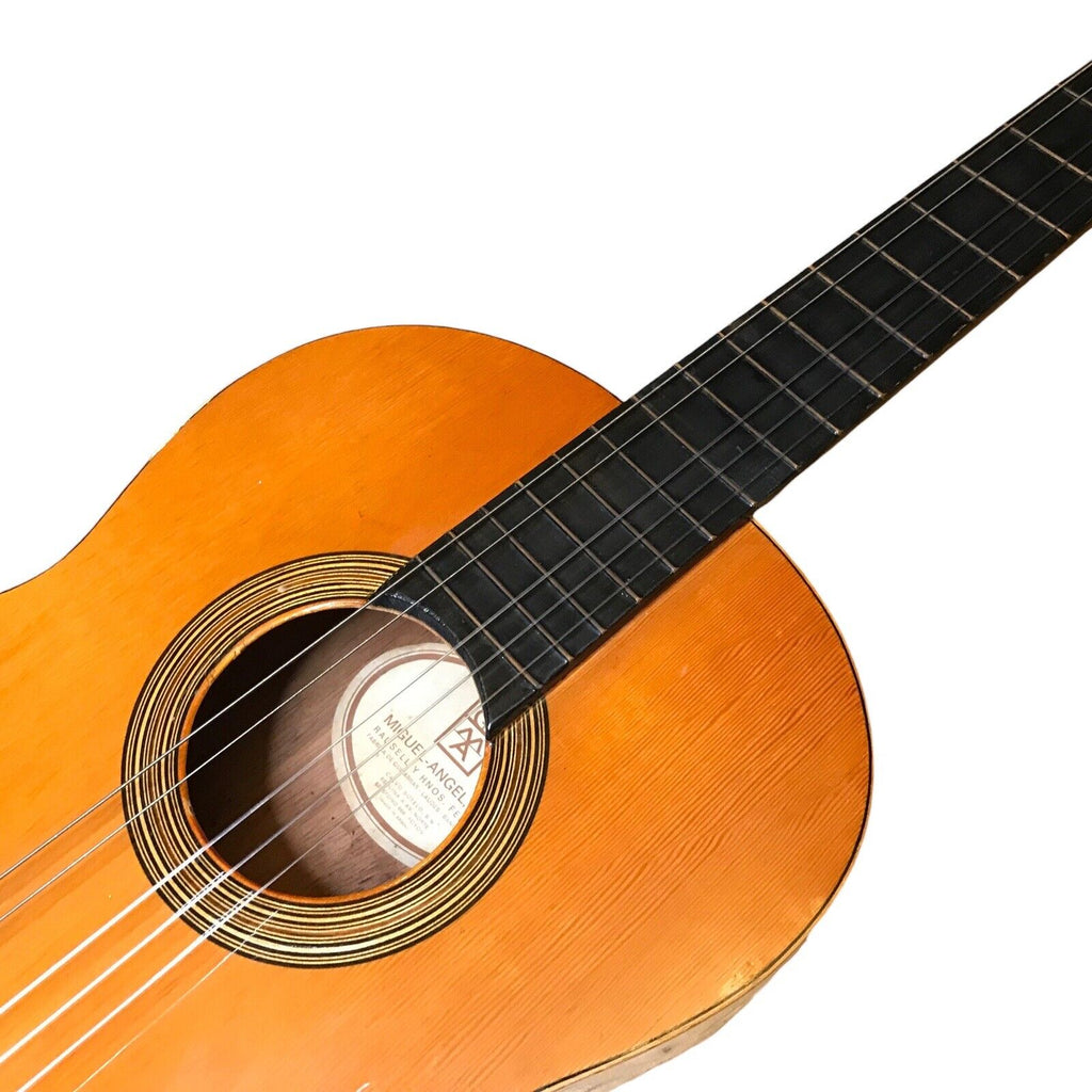 Vintage Miguel Ángel Acoustic Flamenco Guitar | Made in Spain | Red Leather Pouch | 1970s-80s Acoustic Guitars by TheVoyageBird