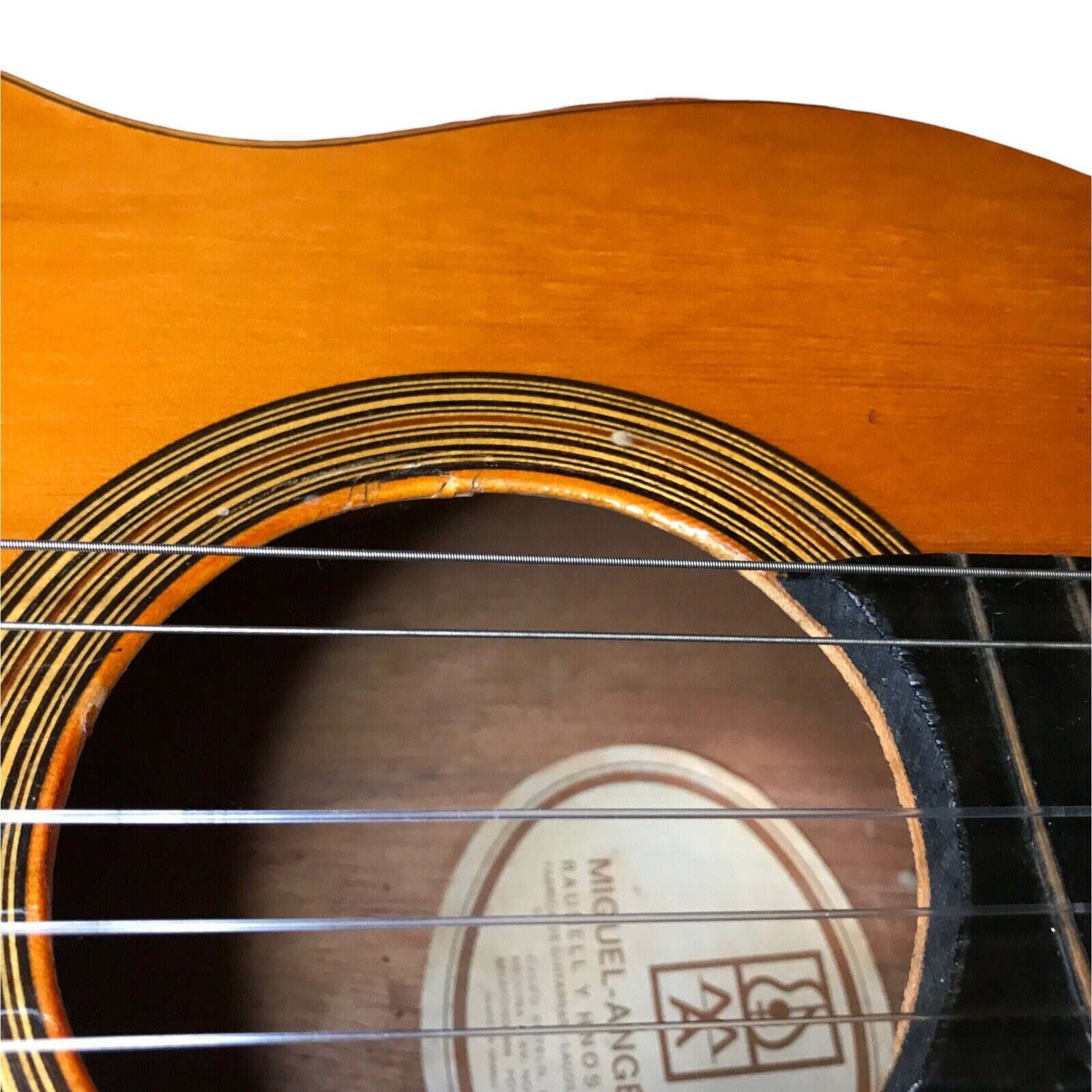 Vintage Miguel Ángel Acoustic Flamenco Guitar | Made in Spain | Red Leather Pouch | 1970s-80s Acoustic Guitars by TheVoyageBird