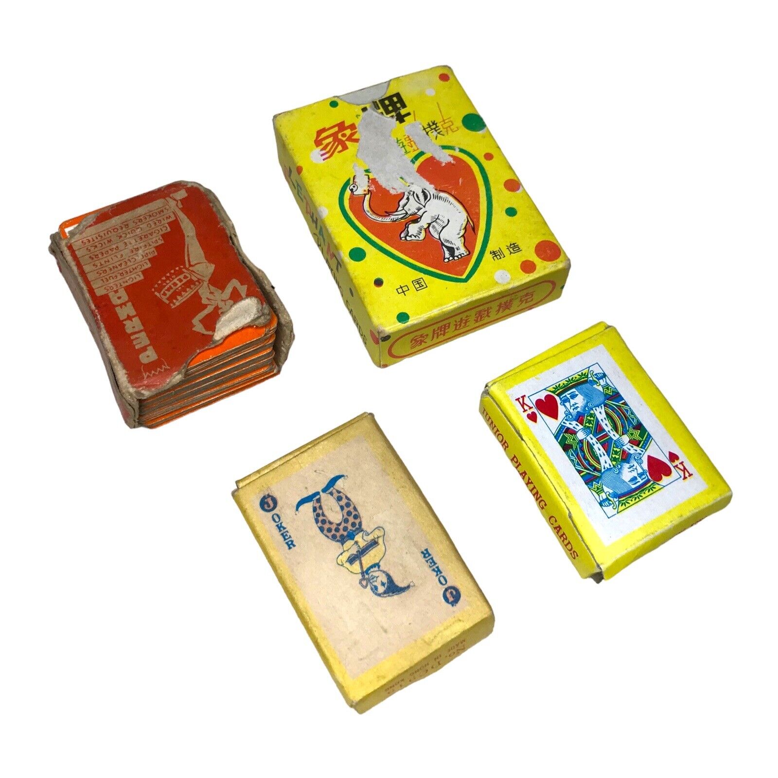 Vintage Mini Miniature Junior Playing Cards - Bundle of 4 - Elephant, Perma Poker & Playing Cards by TheVoyageBird