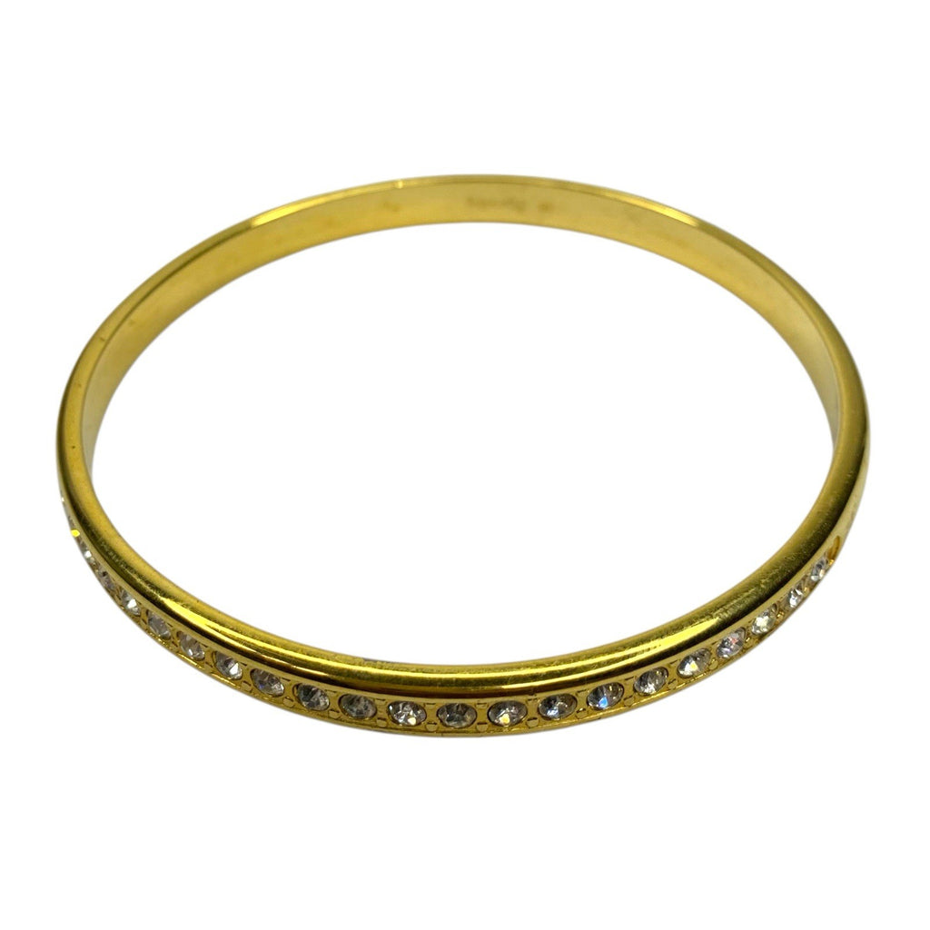 Vintage Monet Crystal Rhinestone Bangle Bracelet - Gold Plated 1980s Costume Jewellery UK Bracelets by TheVoyageBird