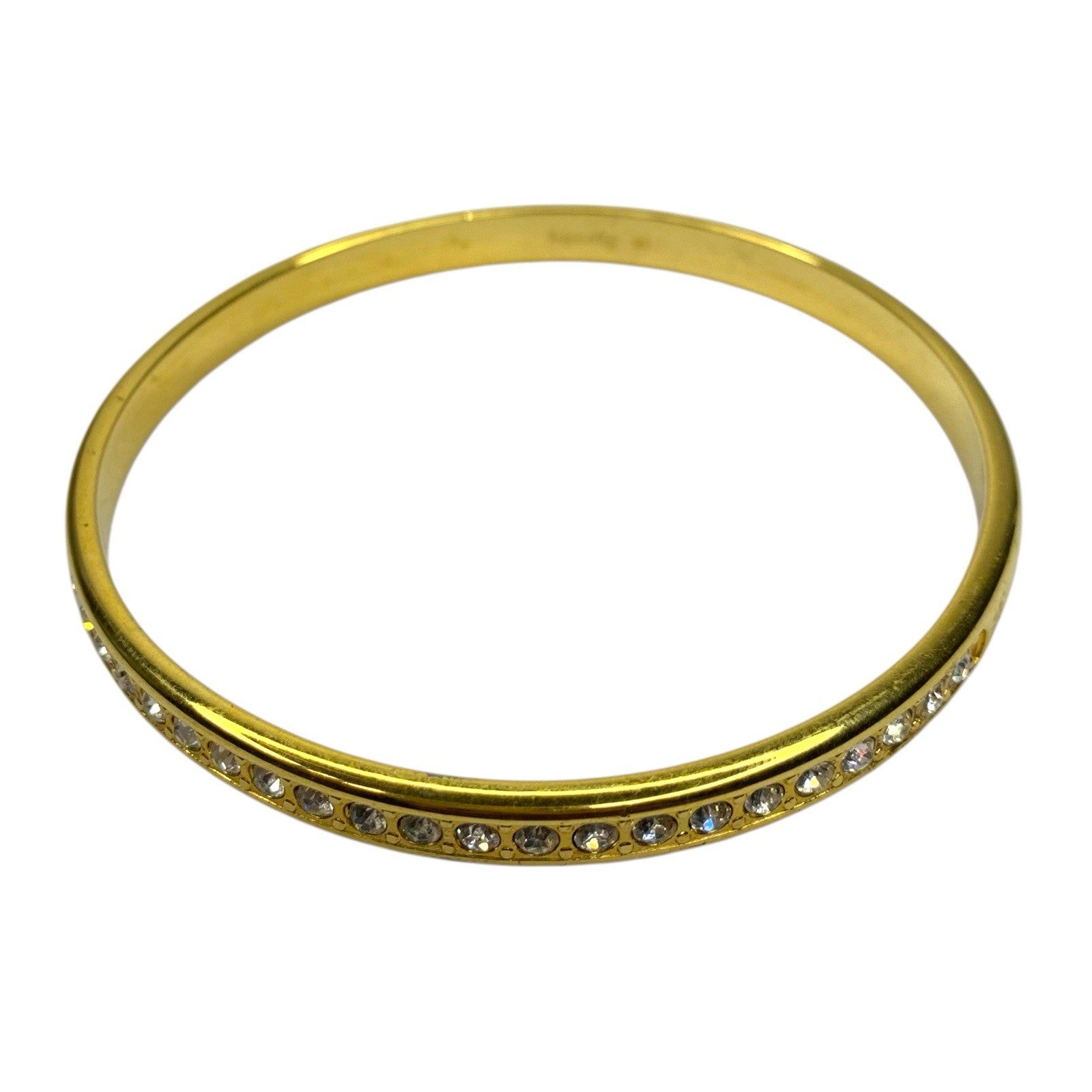 Vintage Monet Crystal Rhinestone Bangle Bracelet - Gold Plated 1980s Costume Jewellery UK Bracelets by TheVoyageBird