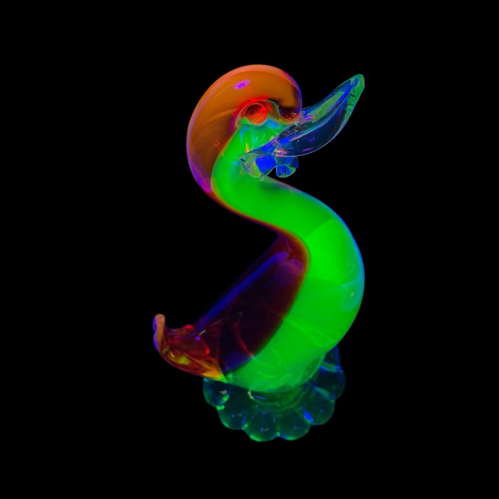 Vintage Murano Uranium & Cadmium Glass Duck 20cm Sculpture Mid Century Figurine 1950s-1970s Mid-Century by TheVoyageBird