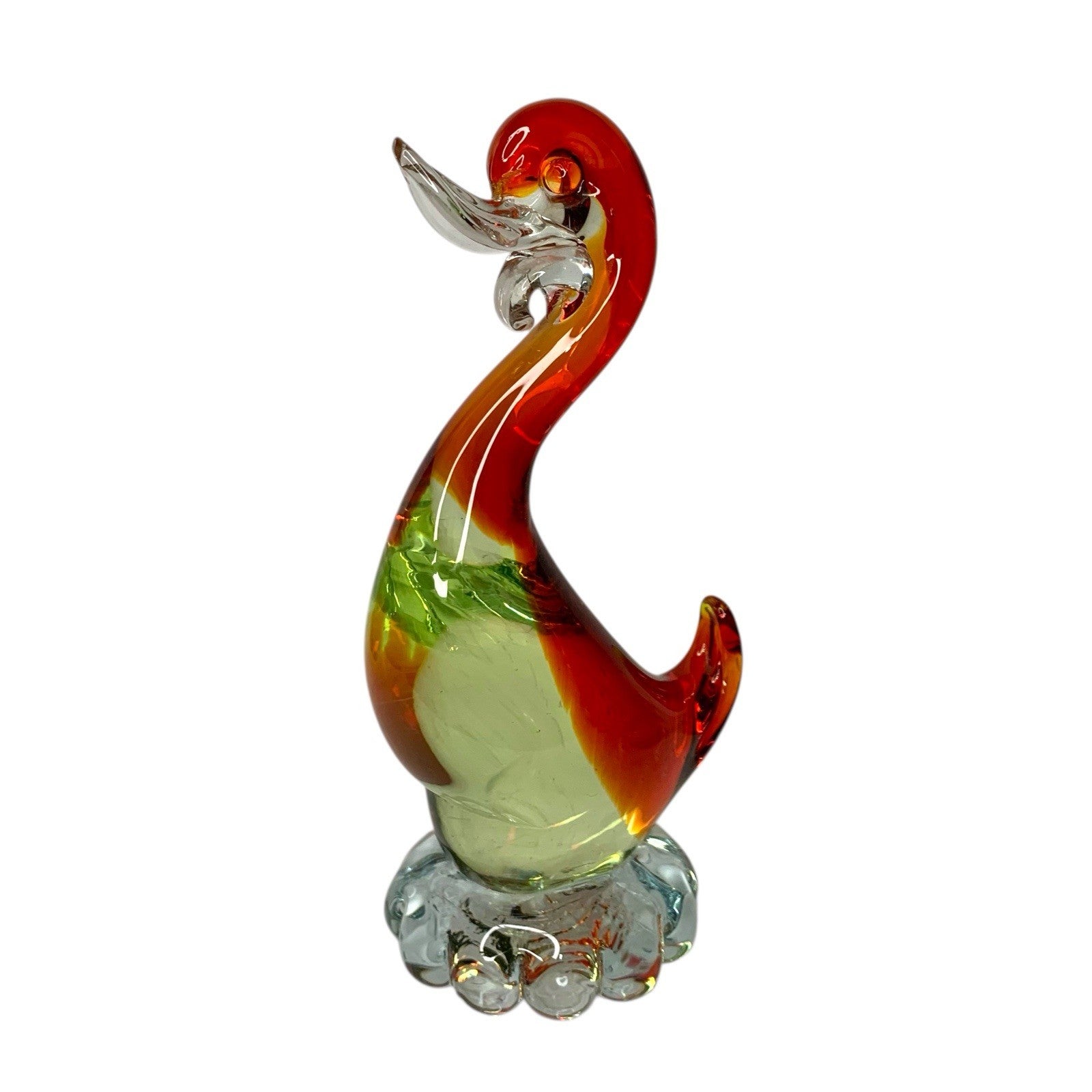 Vintage Murano Uranium & Cadmium Glass Duck 20cm Sculpture Mid Century Figurine 1950s-1970s Mid-Century by TheVoyageBird