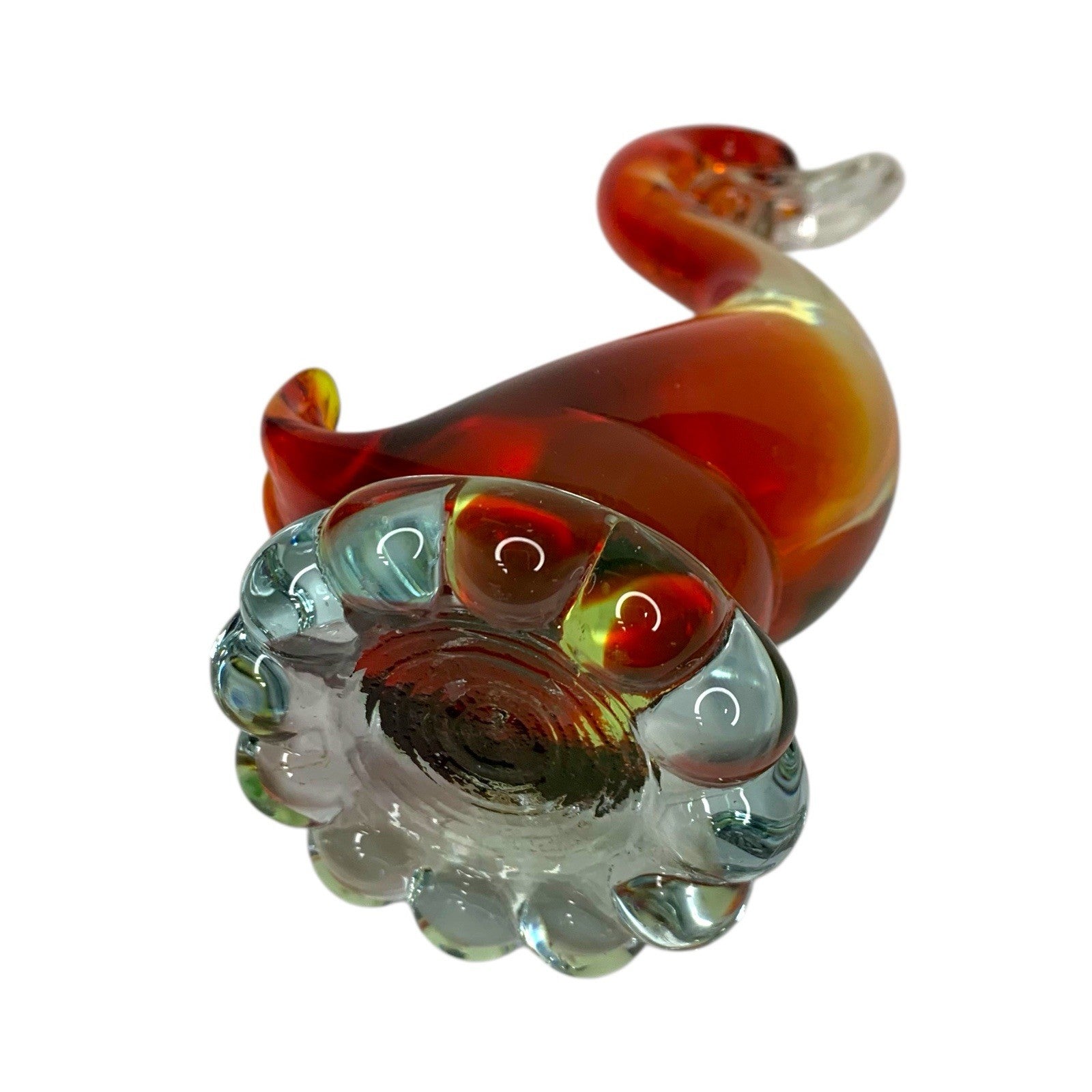 Vintage Murano Uranium & Cadmium Glass Duck 20cm Sculpture Mid Century Figurine 1950s-1970s Mid-Century by TheVoyageBird