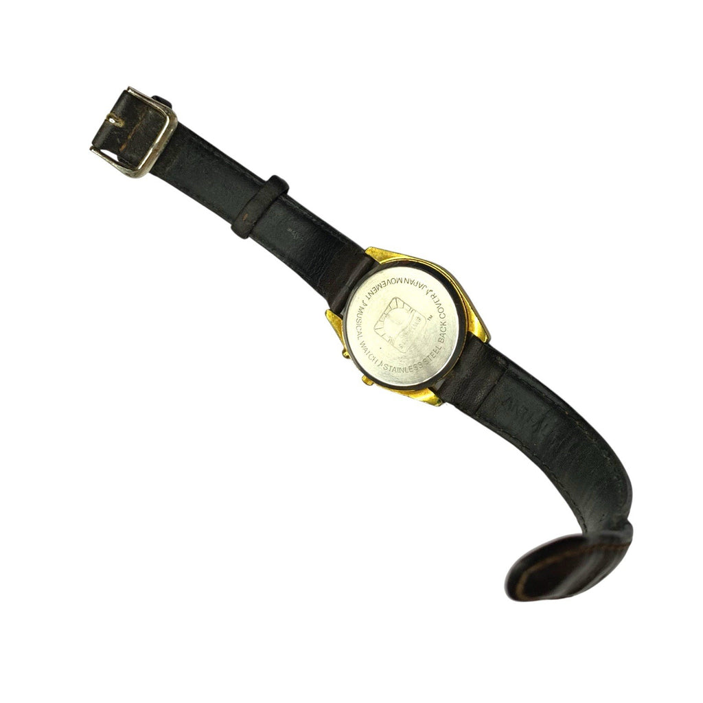 Vintage NFL Pittsburgh Steelers Sun Time Quartz Musical Watch with Leather Strap Other American Football Mem by TheVoyageBird