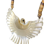 Vintage Native American Carved Mother of Pearl Eagle Pendant Beaded Necklace Vintage Reproduction Jewellery by TheVoyageBird