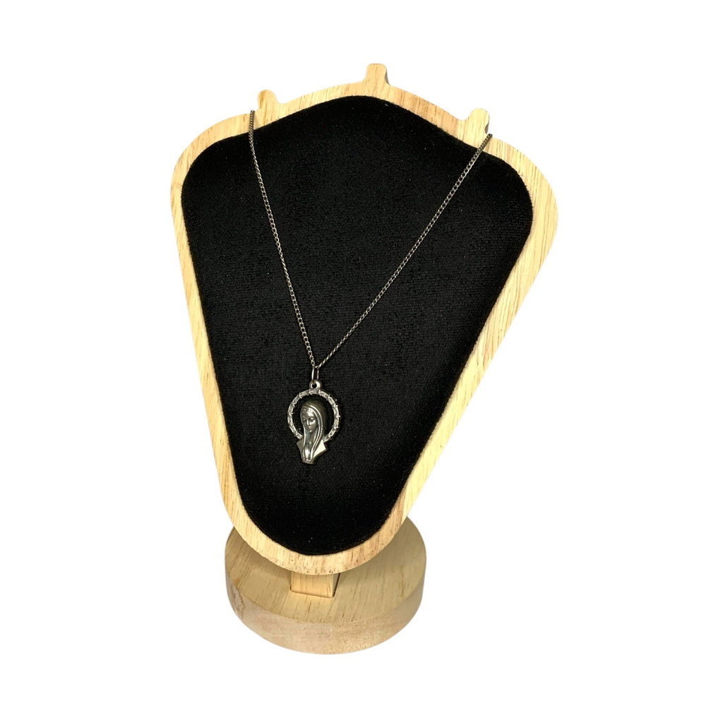 Vintage Our Lady of Medugorje Cross Pendant Medal Necklace Religious Catholic 19th Century by TheVoyageBird