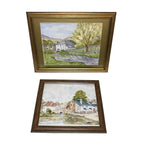 Vintage Paintings of Houses in the Countryside x2 Framed & Signed Ullswater Paintings by TheVoyageBird