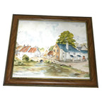 Vintage Paintings of Houses in the Countryside x2 Framed & Signed Ullswater Paintings by TheVoyageBird