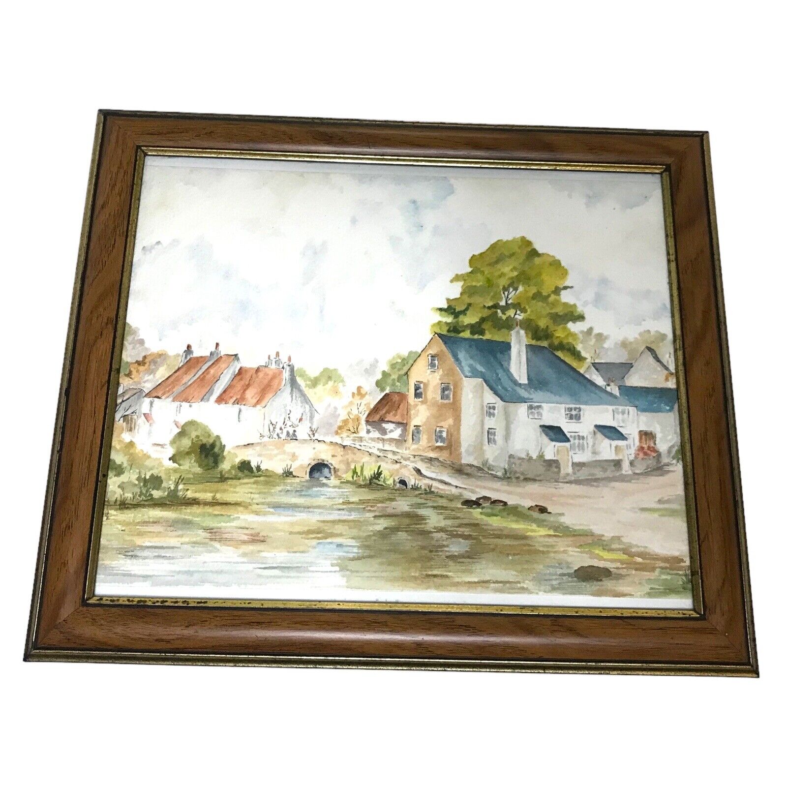Vintage Paintings of Houses in the Countryside x2 Framed & Signed Ullswater Paintings by TheVoyageBird