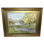 Vintage Paintings of Houses in the Countryside x2 Framed & Signed Ullswater Paintings by TheVoyageBird
