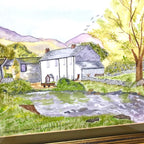 Vintage Paintings of Houses in the Countryside x2 Framed & Signed Ullswater Paintings by TheVoyageBird