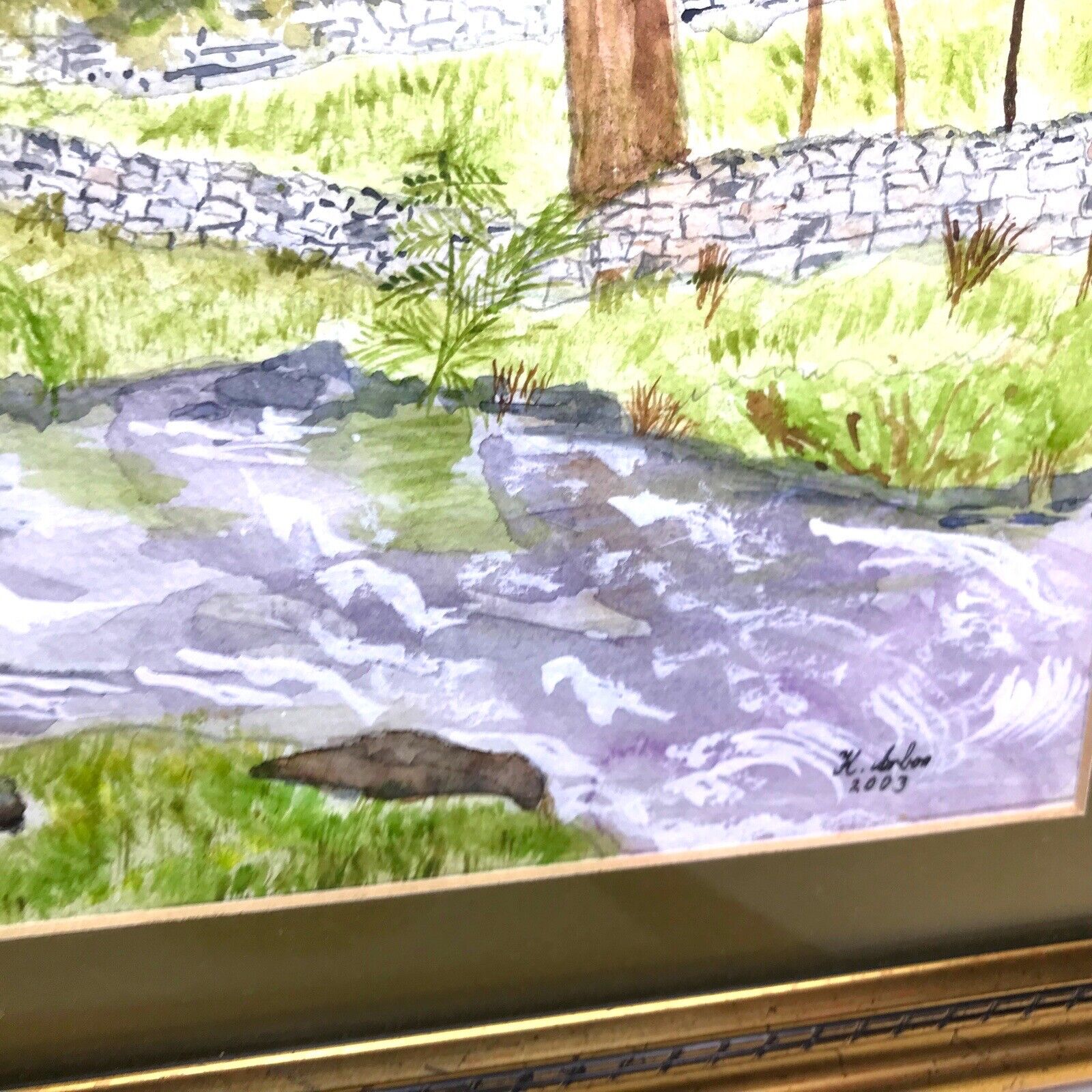 Vintage Paintings of Houses in the Countryside x2 Framed & Signed Ullswater Paintings by TheVoyageBird