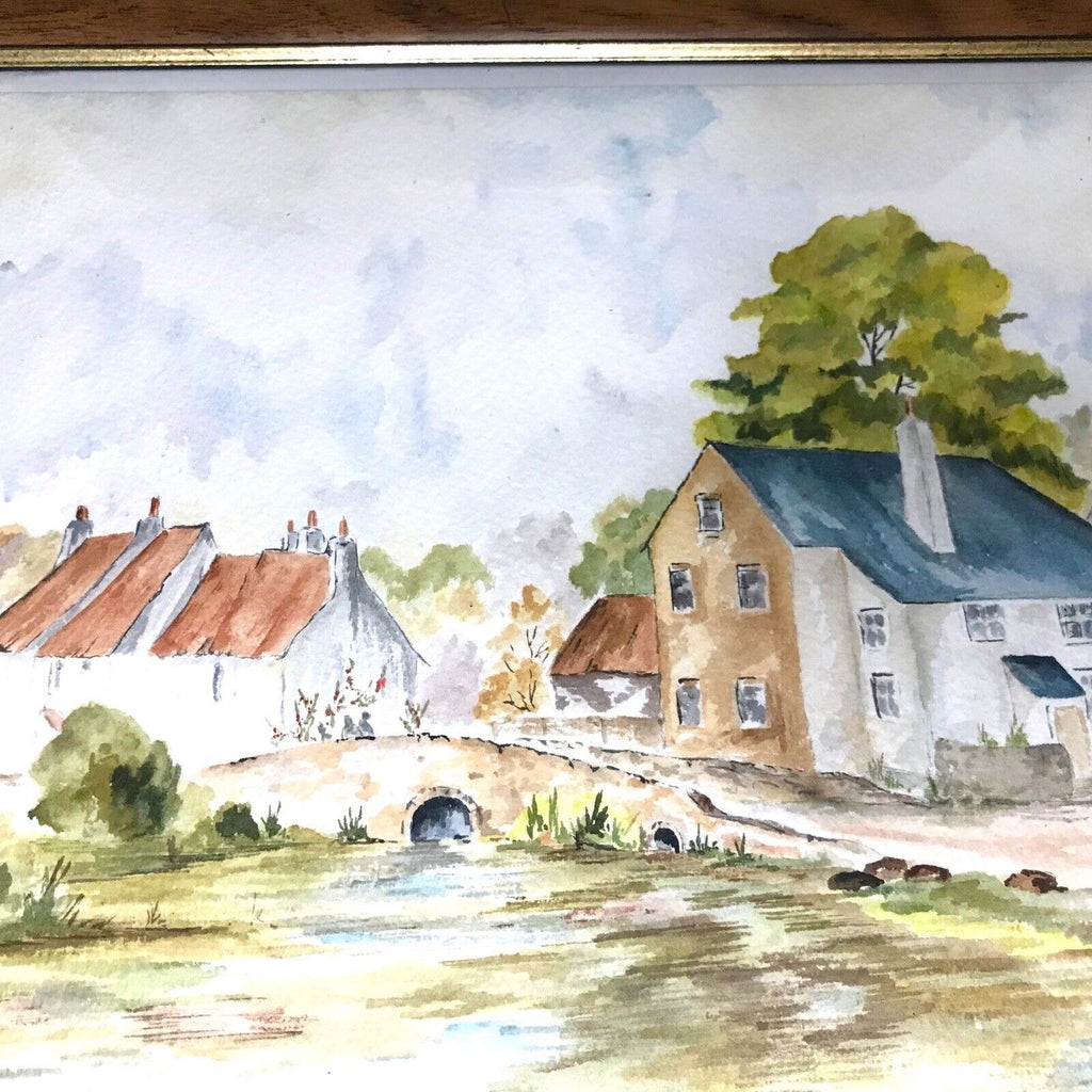 Vintage Paintings of Houses in the Countryside x2 Framed & Signed Ullswater Paintings by TheVoyageBird