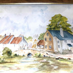 Vintage Paintings of Houses in the Countryside x2 Framed & Signed Ullswater Paintings by TheVoyageBird