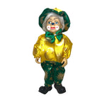 Vintage Porcelain Clown Doll | Yellow & Green Sun and Moon Outfit | Mid-20th Century Antique Dolls by TheVoyageBird
