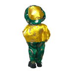 Vintage Porcelain Clown Doll | Yellow & Green Sun and Moon Outfit | Mid-20th Century Antique Dolls by TheVoyageBird