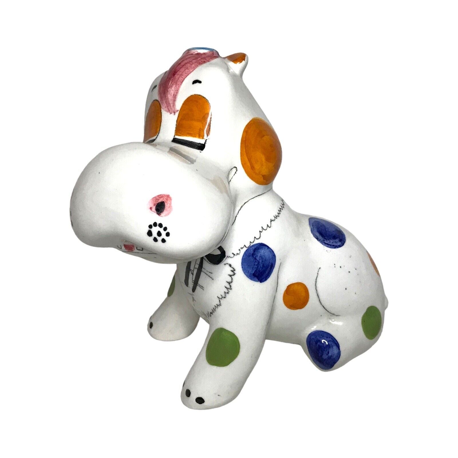 Vintage Quadrifoglio Florence Italy Pottery Dog Money Coin Bank MCM 7 1/2“ 1960s by TheVoyageBird