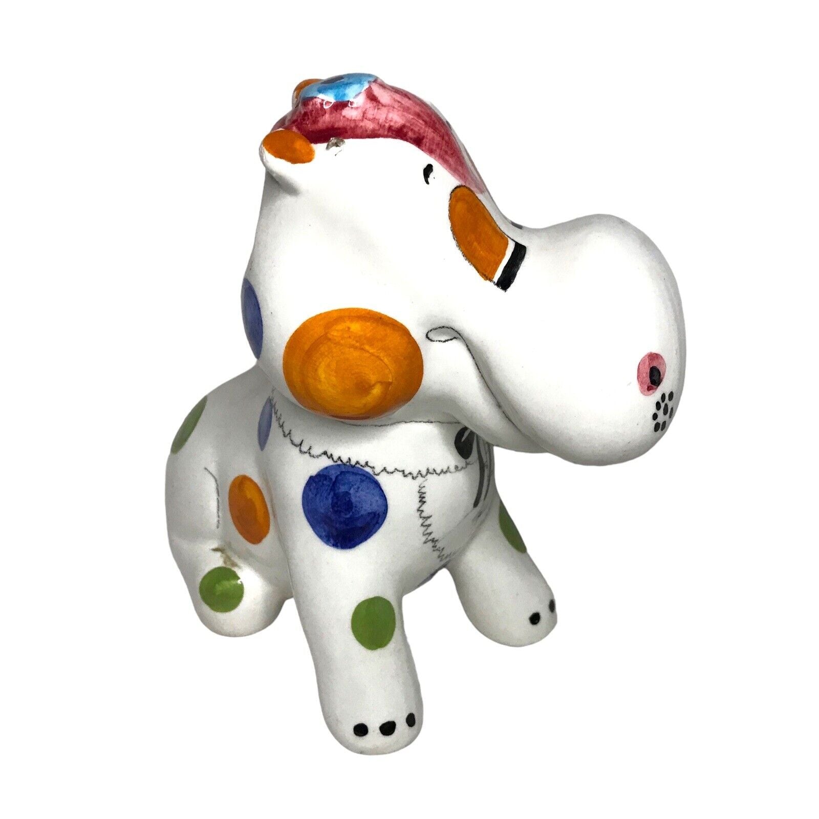 Vintage Quadrifoglio Florence Italy Pottery Dog Money Coin Bank MCM 7 1/2“ 1960s by TheVoyageBird