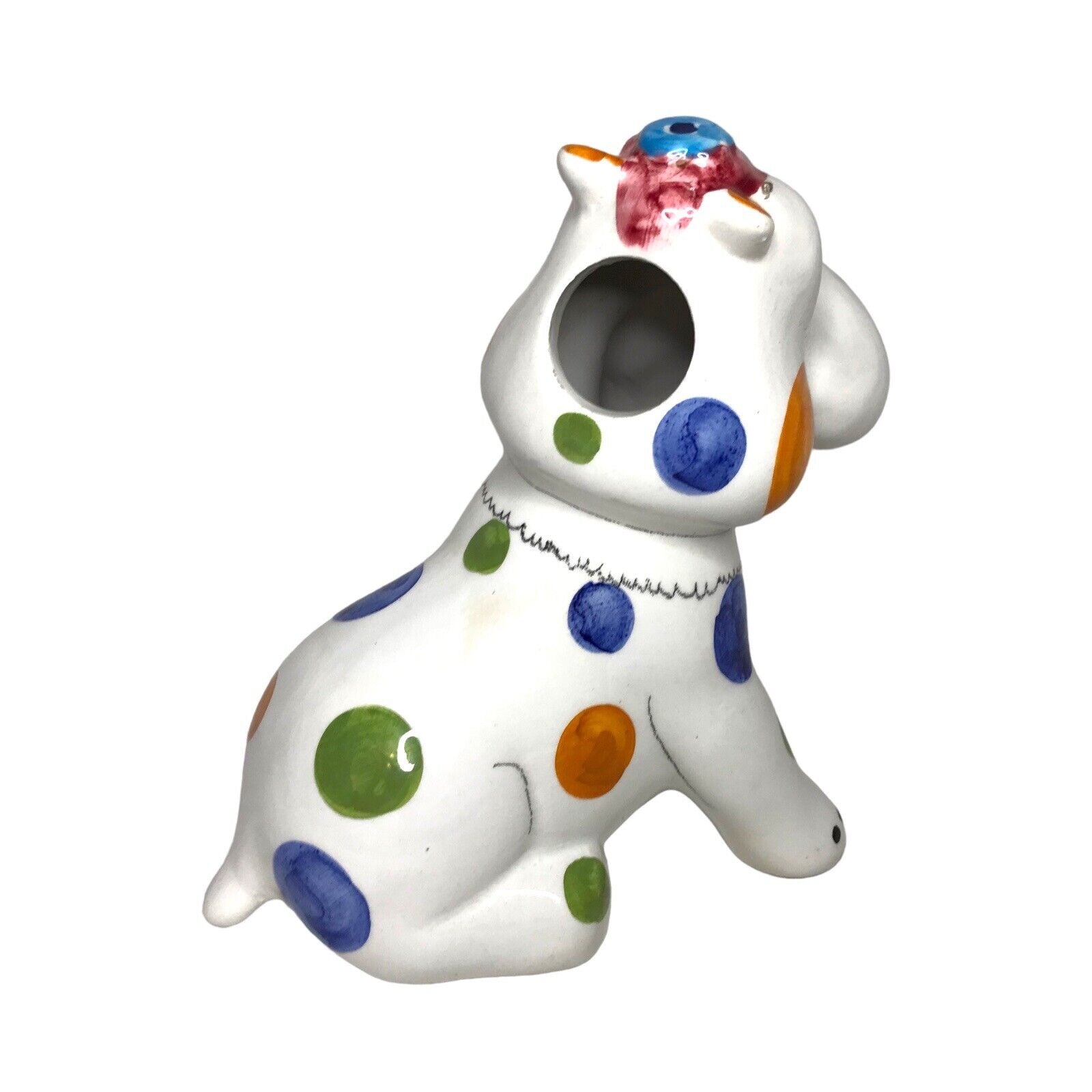 Vintage Quadrifoglio Florence Italy Pottery Dog Money Coin Bank MCM 7 1/2“ 1960s by TheVoyageBird