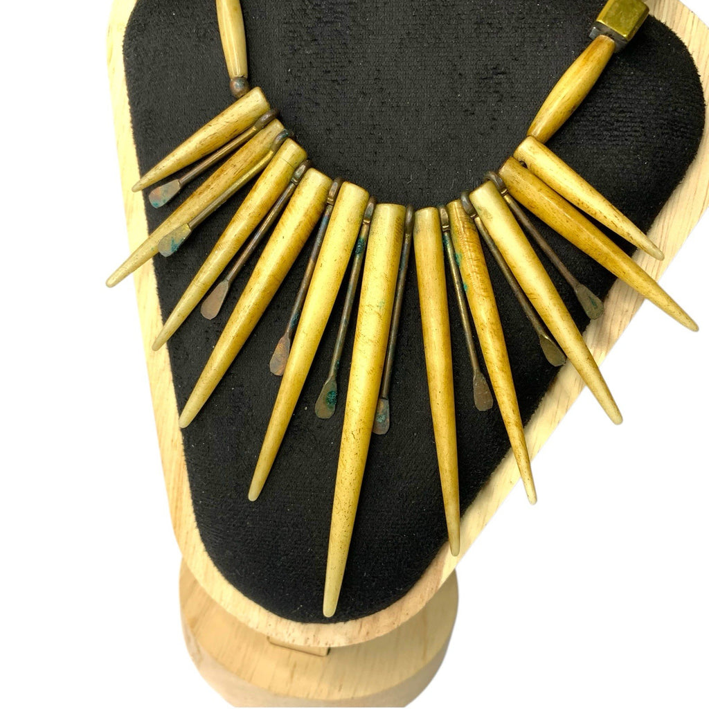 Vintage Rare Sea Urchin Spine Spike & Metal Statement Necklace Sets by TheVoyageBird