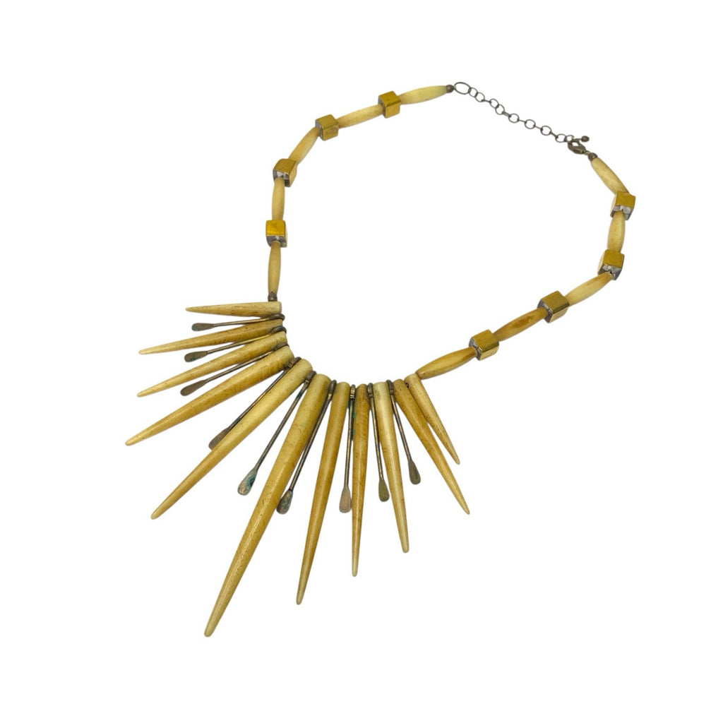 Vintage Rare Sea Urchin Spine Spike & Metal Statement Necklace Sets by TheVoyageBird