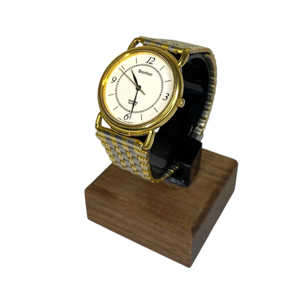 Vintage Ricoh Bourbon Quartz Watch Two Tone Gold Silver Strap Rare Working Wristwatches by TheVoyageBird