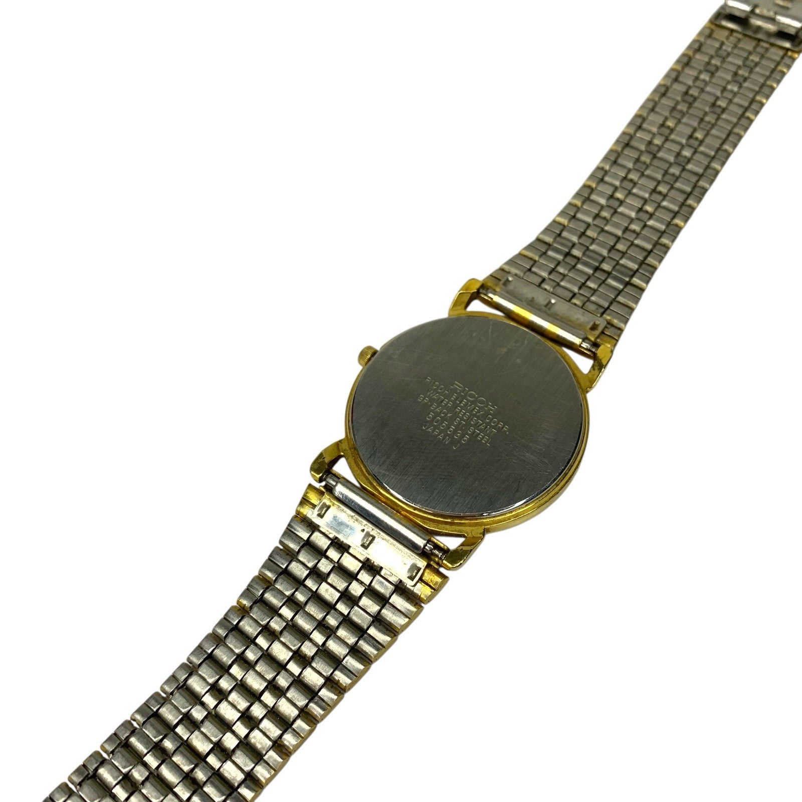 Vintage Ricoh Bourbon Quartz Watch Two Tone Gold Silver Strap Rare Working Wristwatches by TheVoyageBird