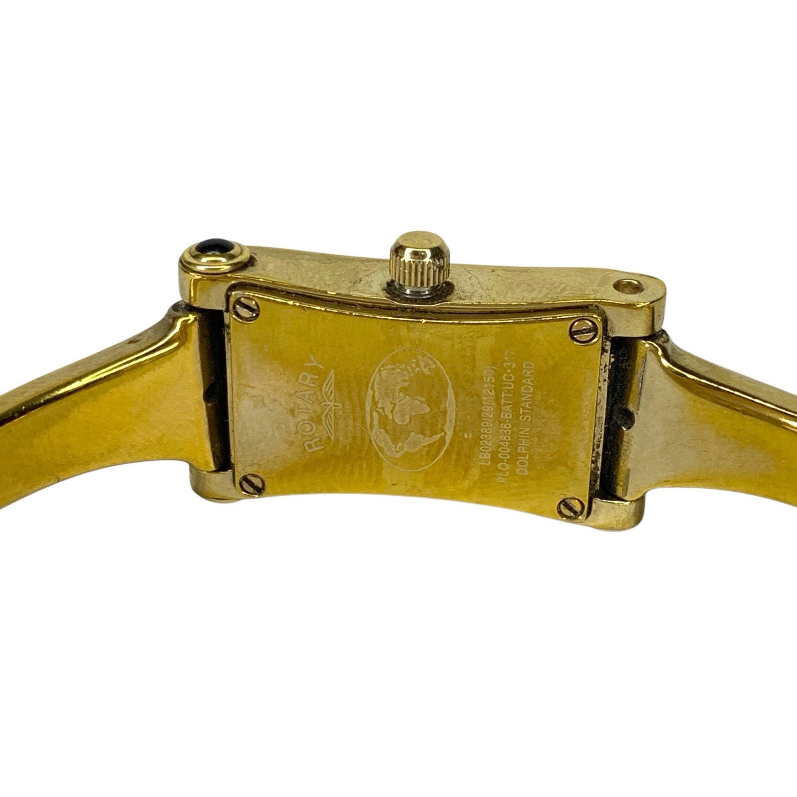 Vintage Rotary Ladies Bangle Watch Gold Tone Dolphin Standard Quartz Working Wristwatches by TheVoyageBird