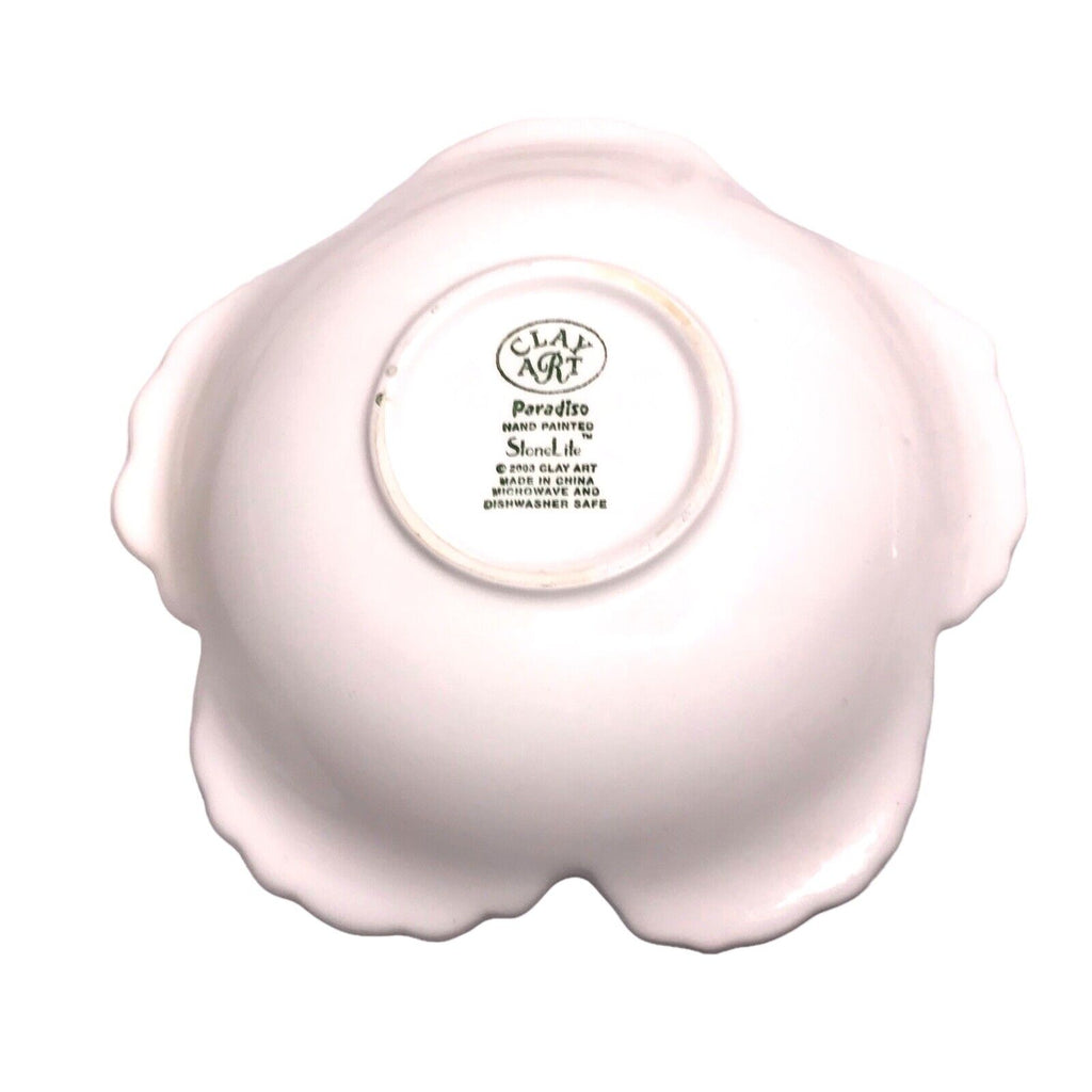 Vintage Set of 4 Clay Art StoneLite Paradiso Hibiscus Candy Dish / Bowls 8” 2003 Carlton Ware by TheVoyageBird