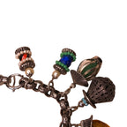 Vintage Signed Napier Chinese Lanterns - 16 Charm Bracelet Silver Tone Glass Bracelets by TheVoyageBird