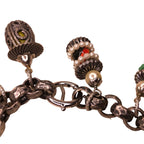 Vintage Signed Napier Chinese Lanterns - 16 Charm Bracelet Silver Tone Glass Bracelets by TheVoyageBird