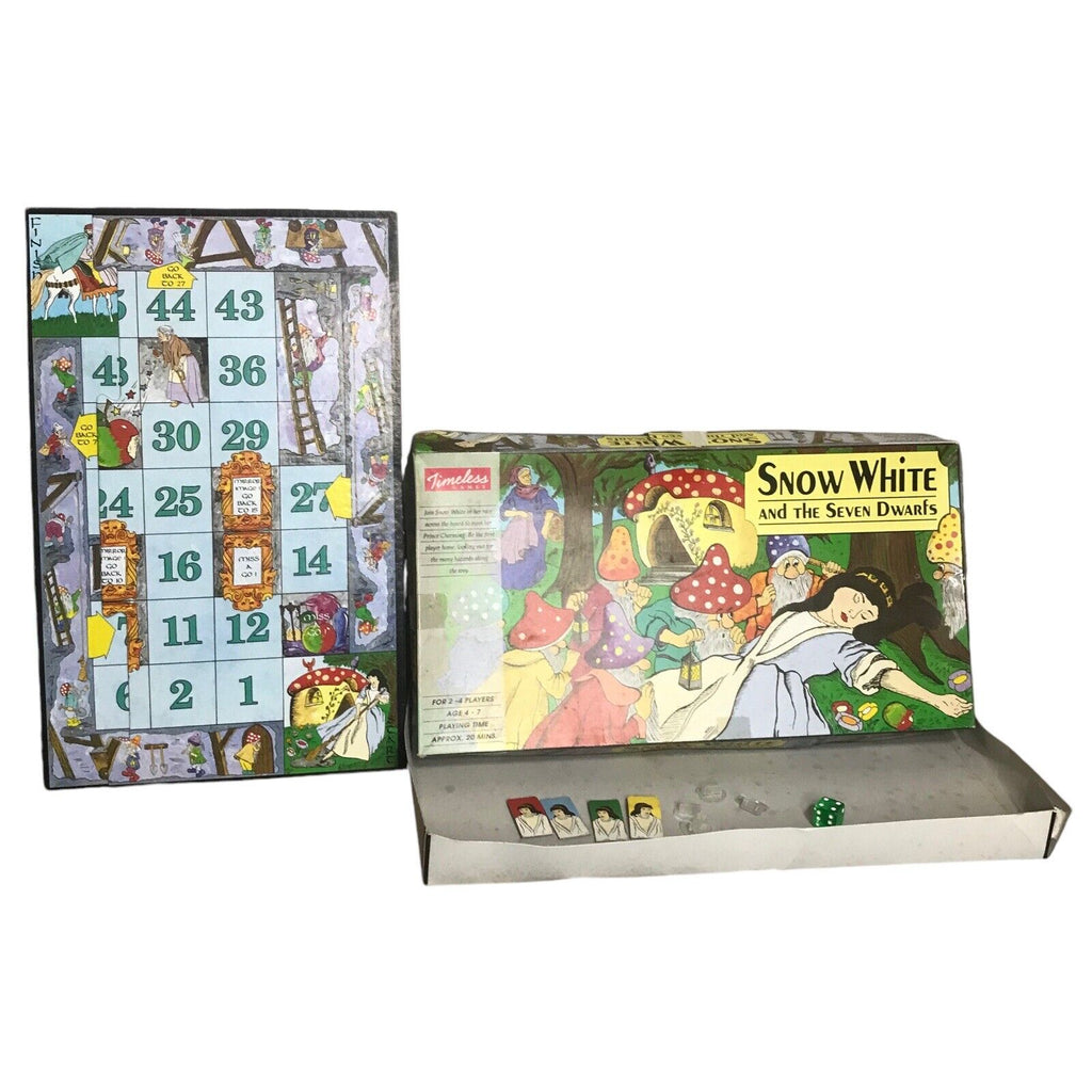 Vintage Snow White and the Seven Dwarfs Board Game | Timeless Games | Snakes and Ladders Style Vintage Manufacture by TheVoyageBird