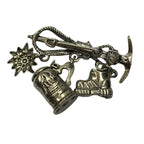 Vintage Souvenir Brooch Edelweiss Flower Hiking Boots Beer Stein Swiss Alpine Pi by TheVoyageBird