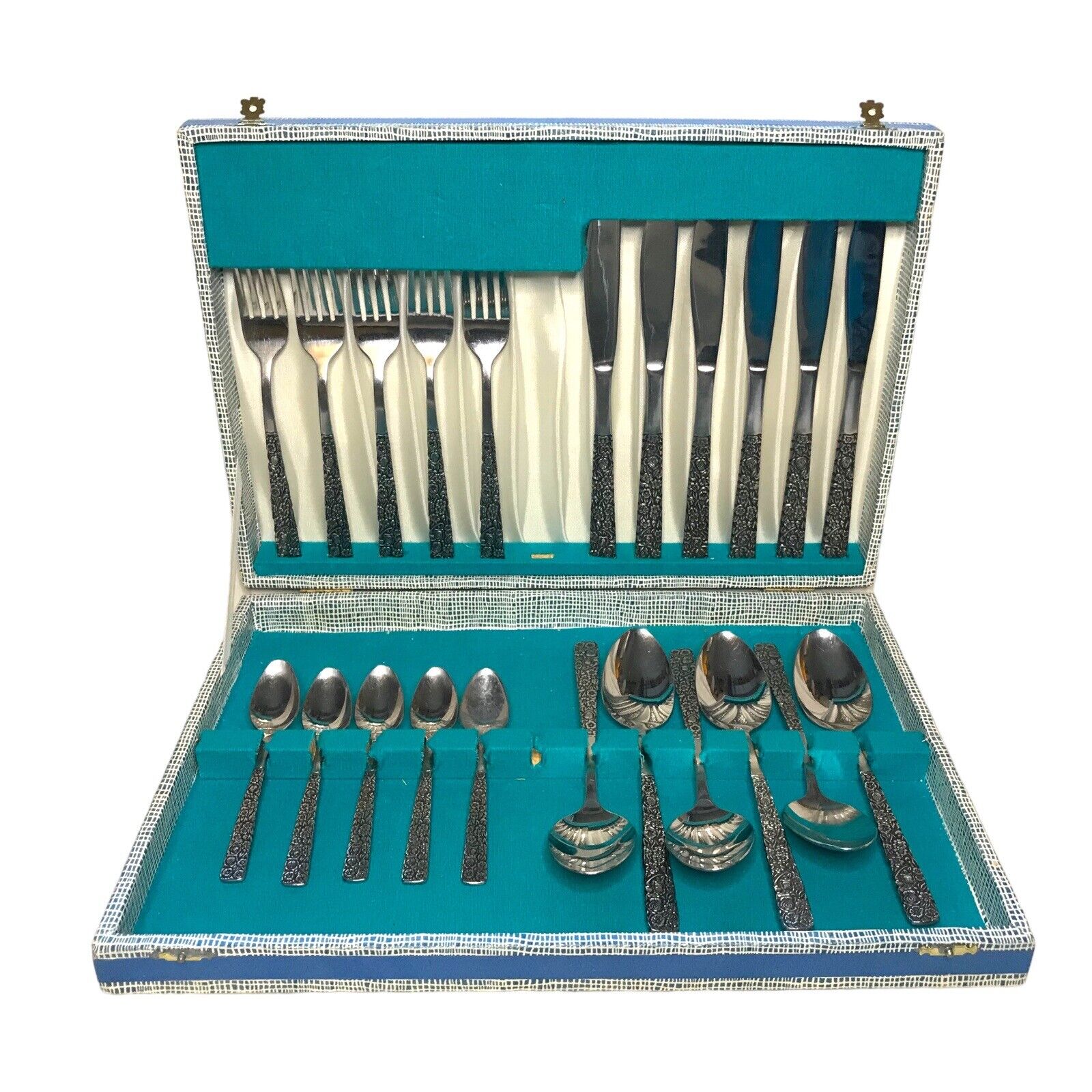 Vintage Stainless Steel Floral Flower Garden Cutlery Made in Korea Set of 22 Cutlery by TheVoyageBird