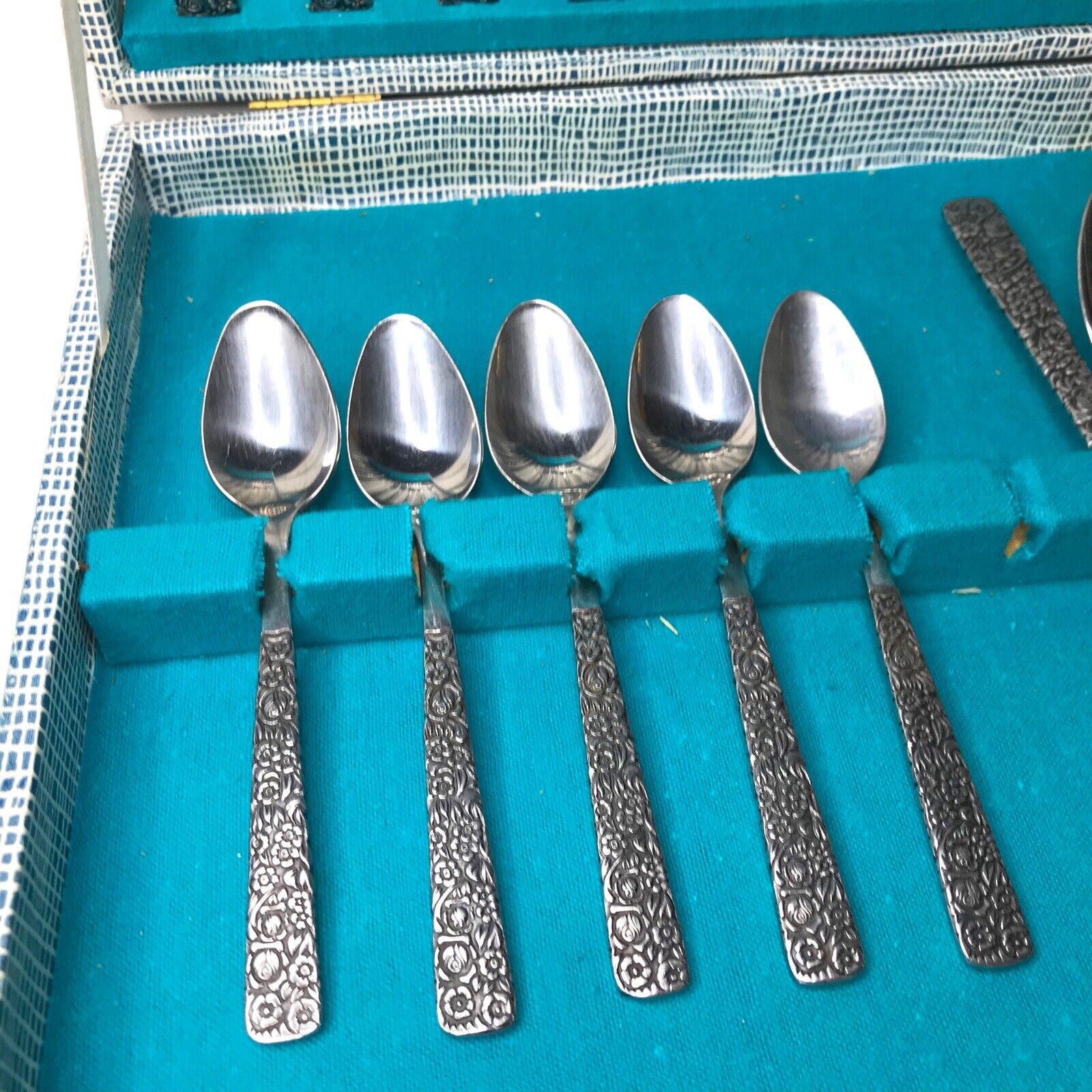 Vintage Stainless Steel Floral Flower Garden Cutlery Made in Korea Set of 22 Cutlery by TheVoyageBird