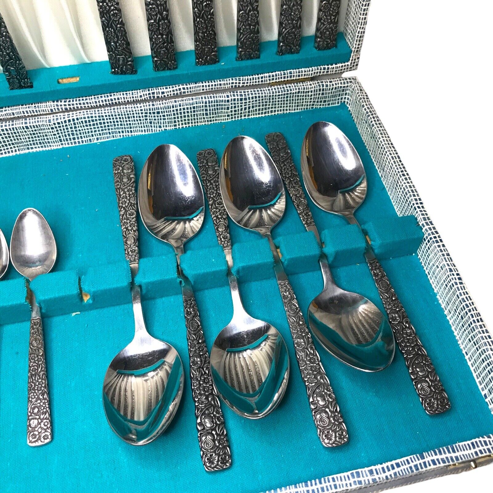 Vintage Stainless Steel Floral Flower Garden Cutlery Made in Korea Set of 22 Cutlery by TheVoyageBird