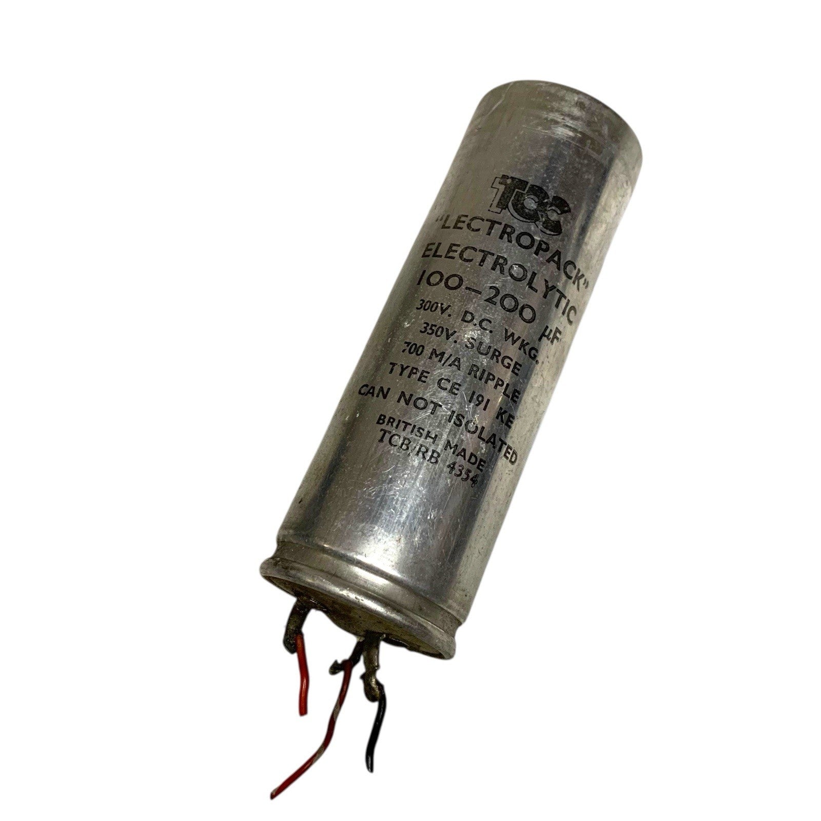 Vintage TCC Lectropack Electrolytic Capacitor Can Condenser CE191KE 100-200uF Capacitors by TheVoyageBird