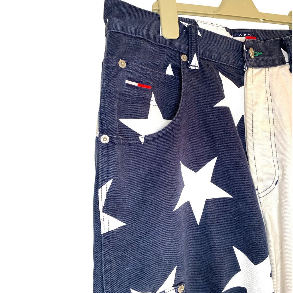 Vintage Tommy Hilfiger Jeans 32/32 Side Stripe Spell Out Big Flag Cargo Rare Jeans by TheVoyageBird