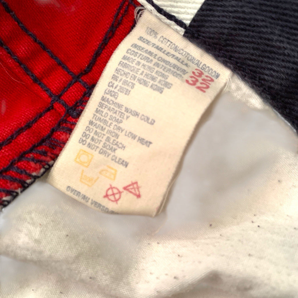 Vintage Tommy Hilfiger Jeans 32/32 Side Stripe Spell Out Big Flag Cargo Rare Jeans by TheVoyageBird
