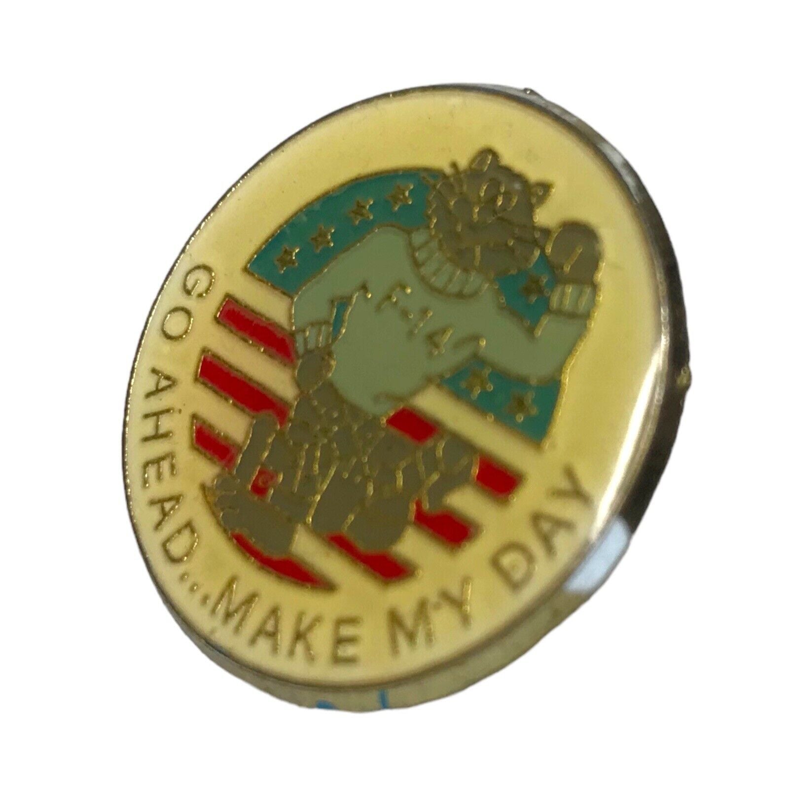 Vintage U.S. NAVY F-14 Enamel Pin Badge Tomcat Go Ahead Make My Day Patch - RARE Military Badges by TheVoyageBird