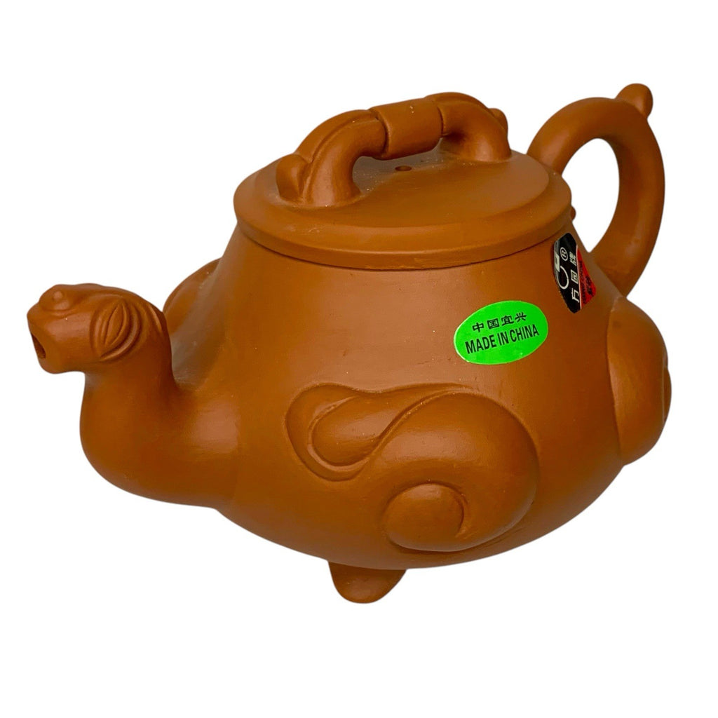 Vintage Yixing Zisha Teapot Dragon Beast Form 1980s China Square Circle Box Pots by TheVoyageBird