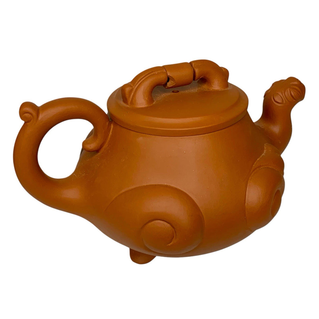Vintage Yixing Zisha Teapot Dragon Beast Form 1980s China Square Circle Box Pots by TheVoyageBird