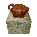 Vintage Yixing Zisha Teapot | Square Circle Brand Factory 1 | Pig Design | Boxed | 1980s-1990s Pots by TheVoyageBird